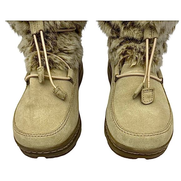 Minnetonka Women’s Beige Suede Faux Fur Boot Size 8 M EU 38.5 Pre-Owned - Picture 6 of 11